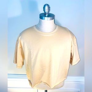 COPY - Women's Oversize Workout Crop Tops Short Sleeve Drop Shoulder Boxy T-Shi…